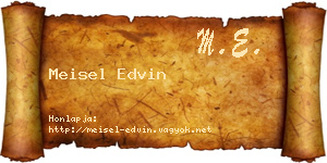 Meisel Edvin névjegykártya